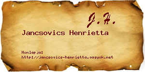 Jancsovics Henrietta névjegykártya